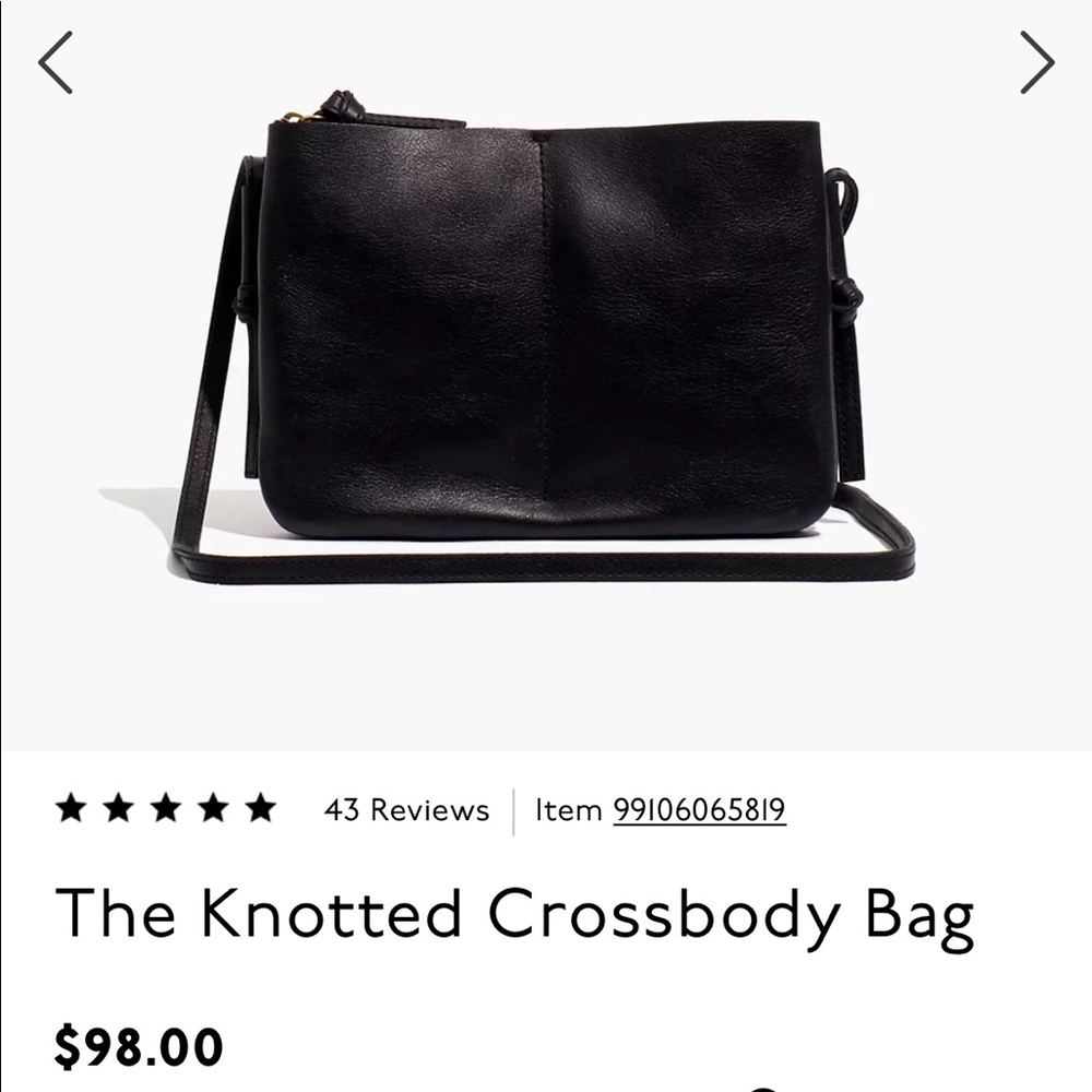 madewell leather bag, black